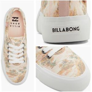 NWT Billabong Puebla Palm Print Canvas Platform Sneakers Size 7